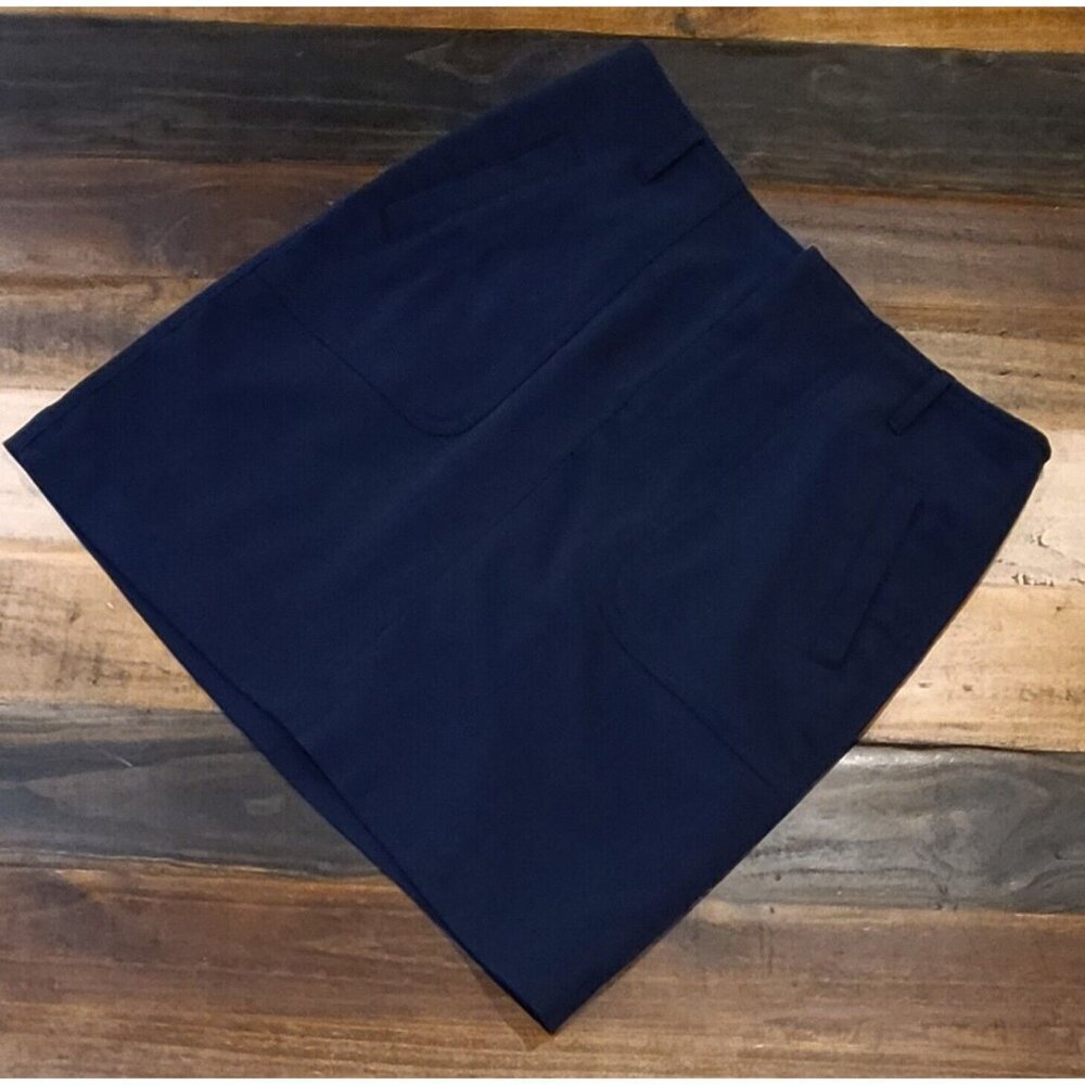 Banana Republic Size 2 Dark Blue Mini Skirt Fornt zip 4 pockets with Belt Loops